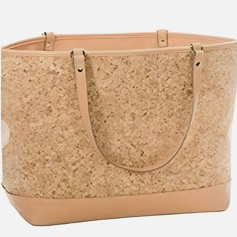 Thirty One tan cork oversized tote bag.